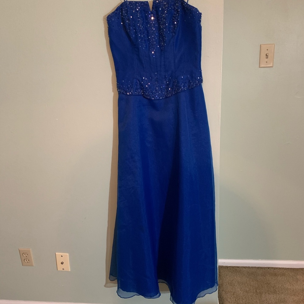 Mori Lee sz 9/10 Blue Dress Gown Prom Bridesmaid